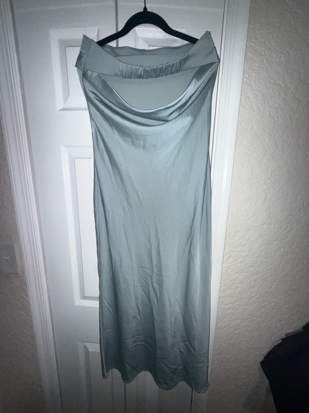 Women’s Light Sage Satin Bias Midi dress